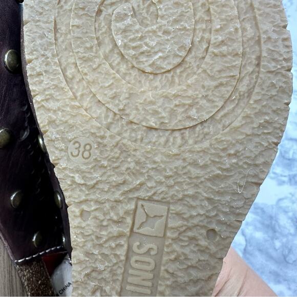 PIKOLINOS Benissa Sandal Womens 38/US 7/7.5 Brown Leather Slingback Wedge Buckle - Picture 15 of 15